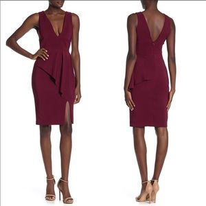 Laundry by Shelli Segal V-Neck Peplum Dress NWT